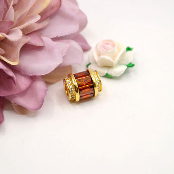 Live Love Sparkle Large Hole Bead in Burnt Amber