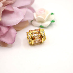 Live Love Sparkle Large Hole Bead in Champagne