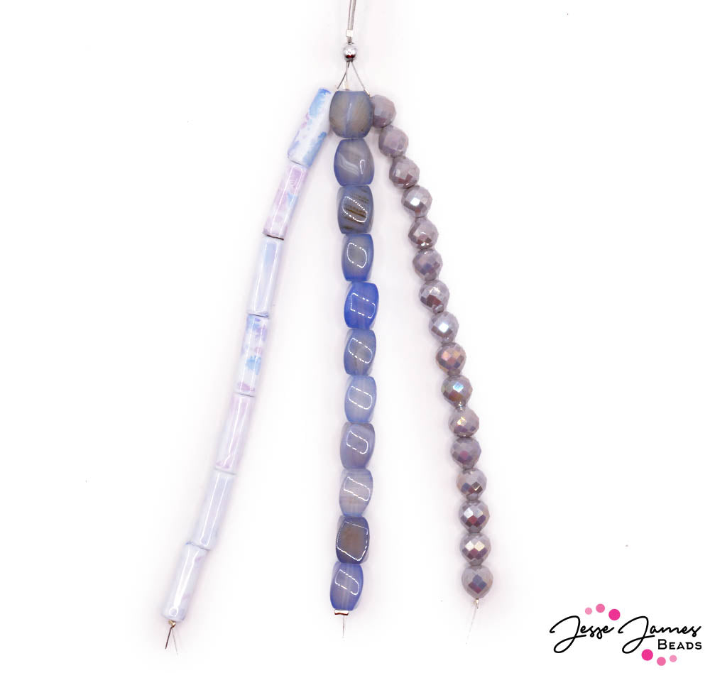 Ombré Trio Bead Strands in Lavender Love