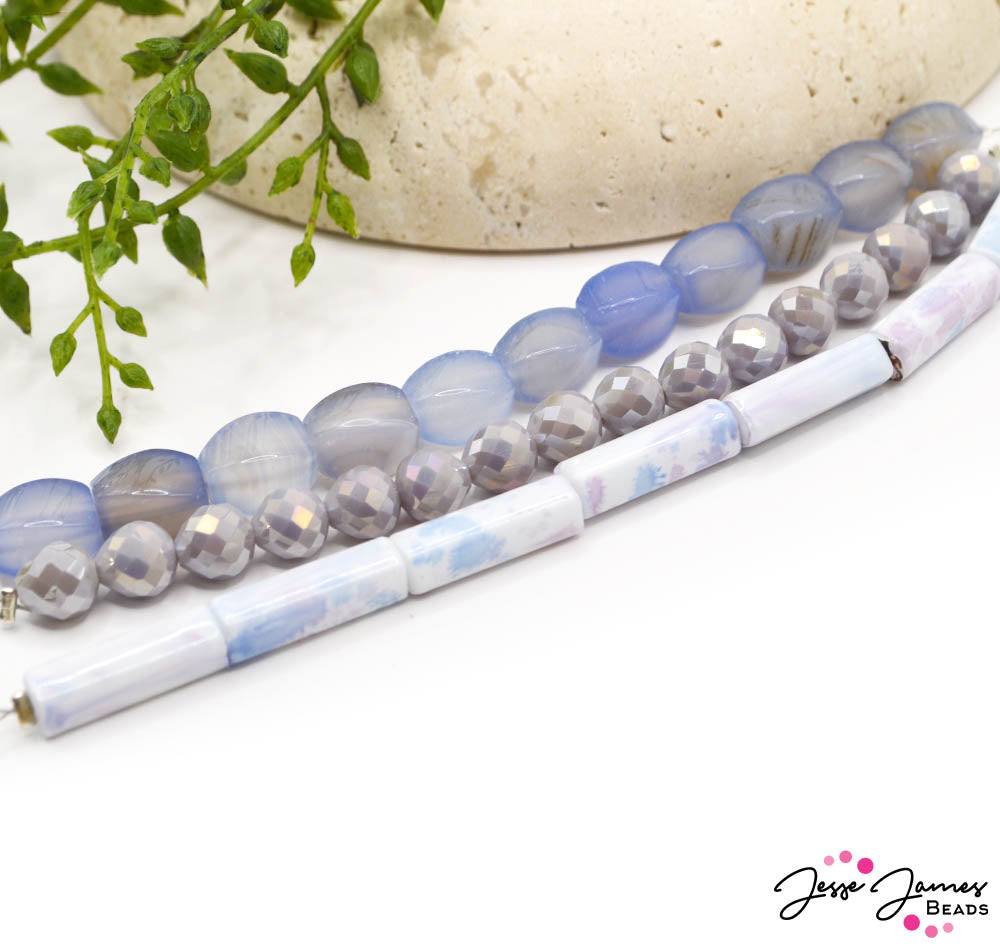 Ombré Trio Bead Strands in Lavender Love