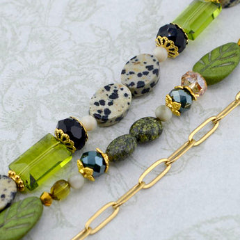 Layer Up Bead Strand Duo & Chain Set in Tropical Jungle