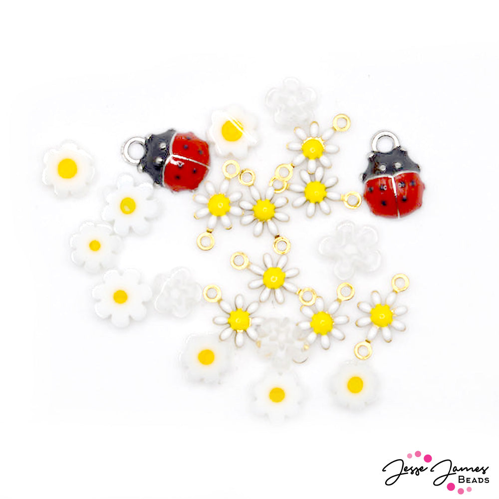 Mini Bead Set in Ladybugs & Daisies