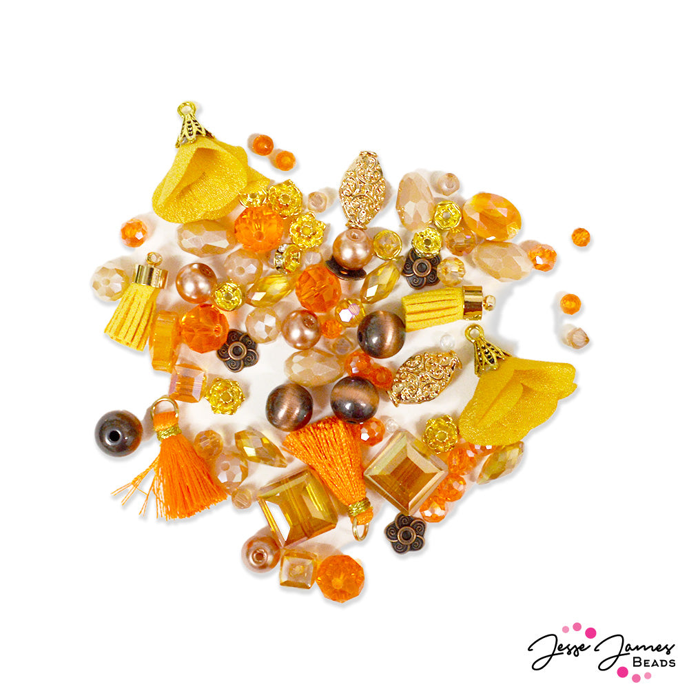 Mini Bead Mix in Orange Bell Pepper By Jesse James Beads
