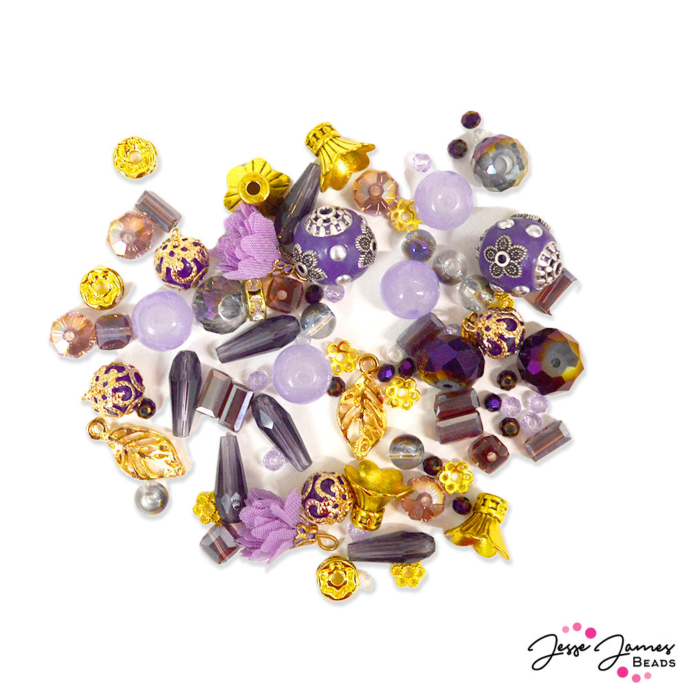 Mini Bead Mix in Vibrant Iris By Jesse James Beads Market Fresh Bead Mixes