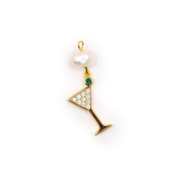 Martini on the Rocks 18K Gold Charm