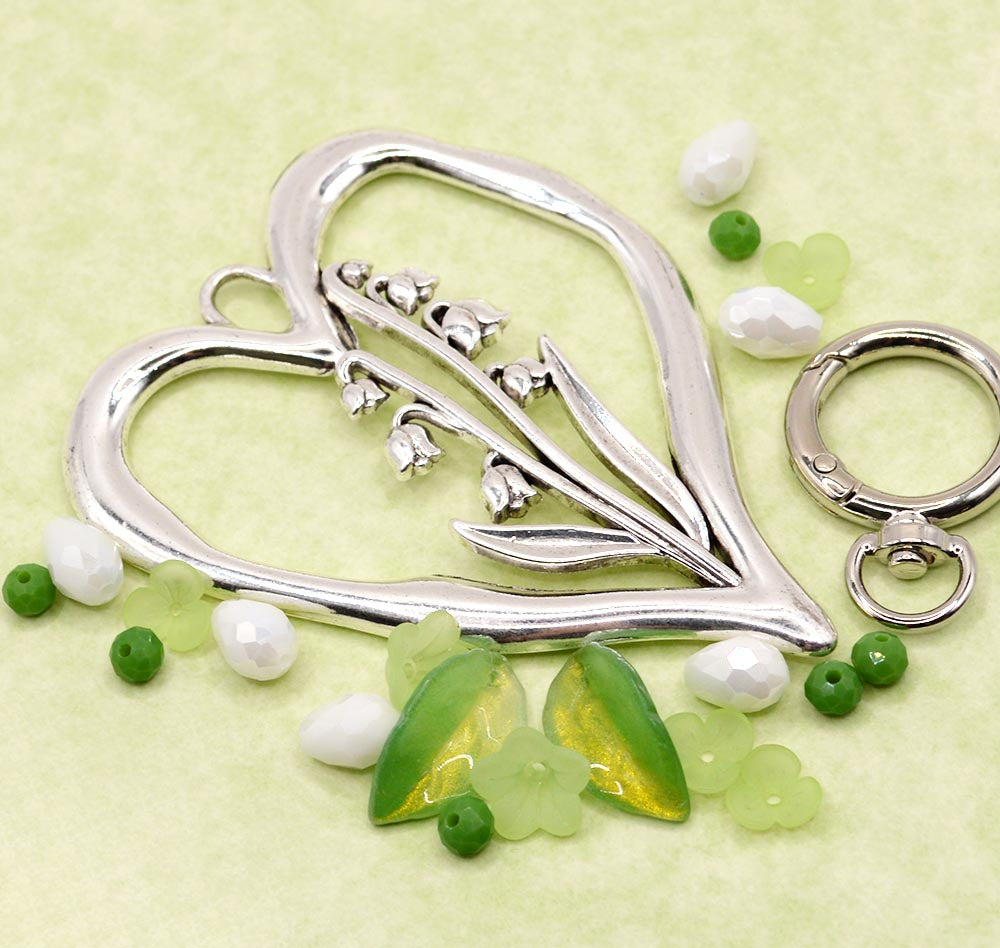 Birth Month Flower Keychain Kit in May Lily Of The Valley