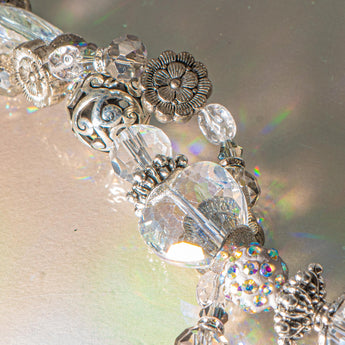 Metal Bead Strand Duo in Silver Garden