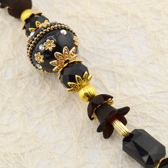 Black Boho Bead Strand in Live for the Night