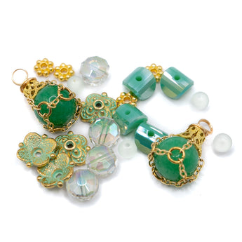 Mini Bead Mix in Emerald Oasis