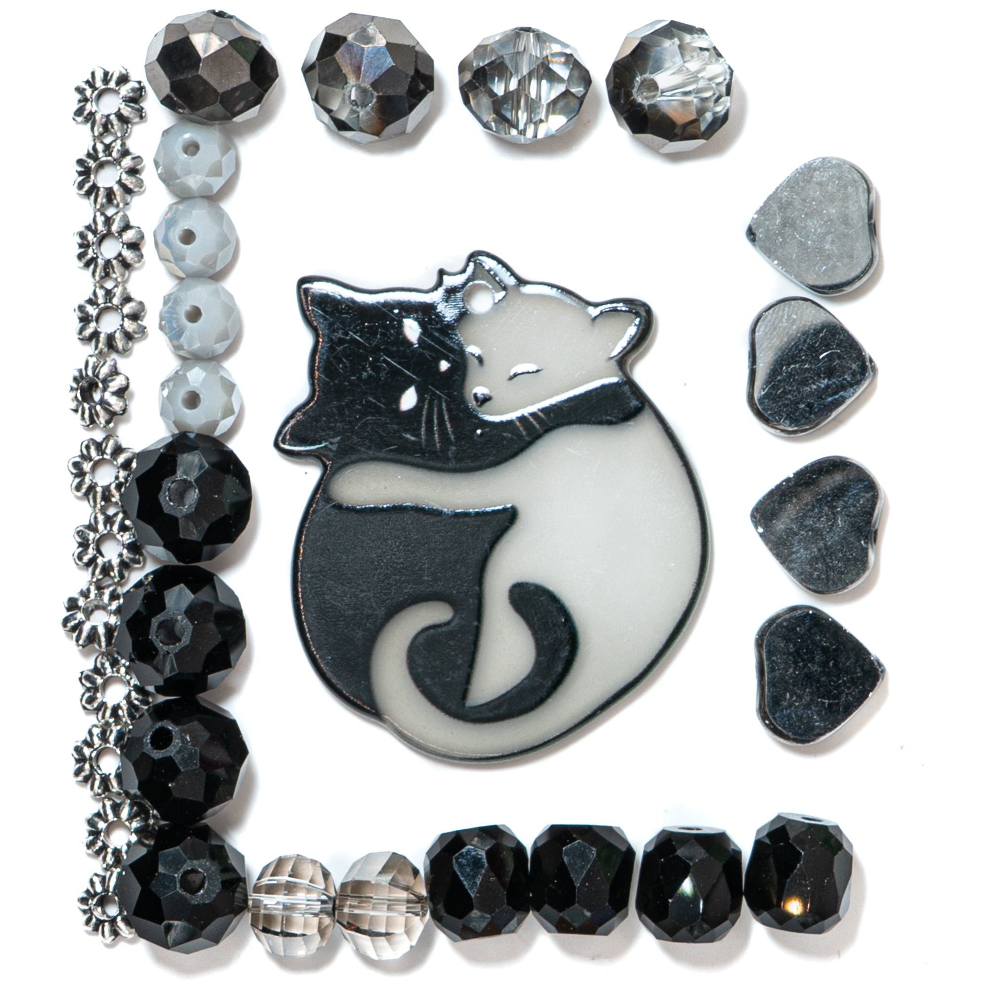 Mini Bead Mix in Ying Yang Kitties