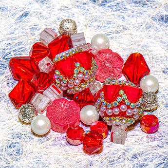 Mini Boho Bead Mix in Very Cherry ft. Austrian Crystal