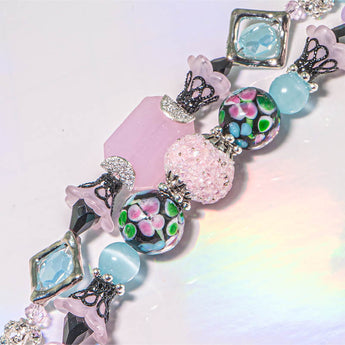 Mini Lampwork Bead Strand Duo in Pastel Palace