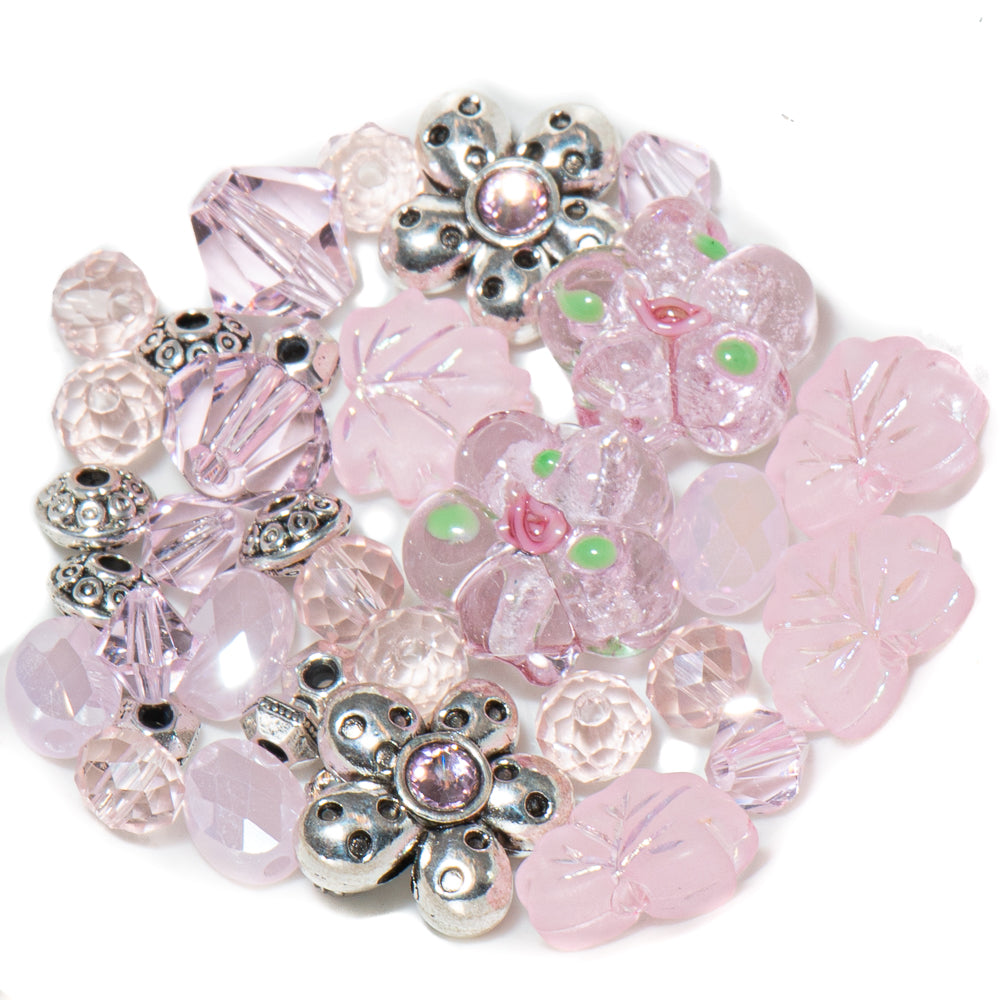 Mini Glass Bead Mix in Pink Party