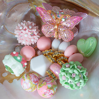 Mini Mixed Media Bead Mix in Vintage Butterfly Garden