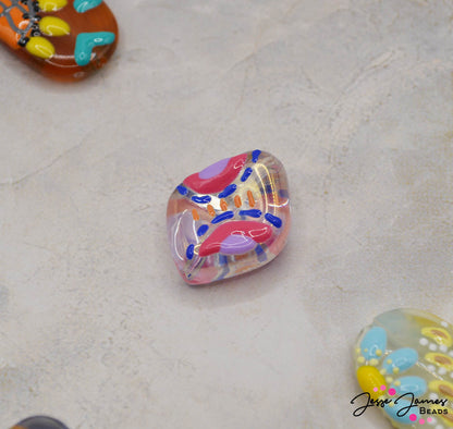 Mosaic Pink Glass Focal Bead