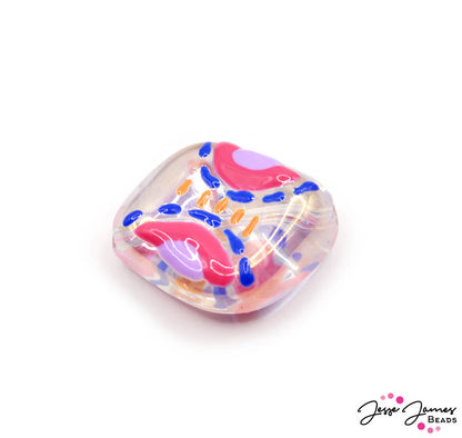 Mosaic Pink Glass Focal Bead