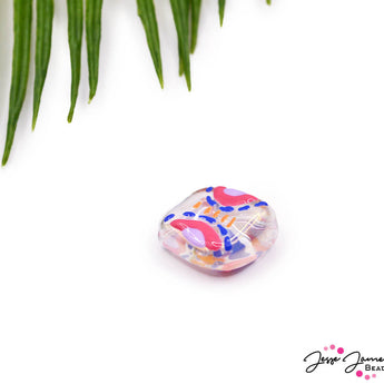 Mosaic Pink Glass Focal Bead