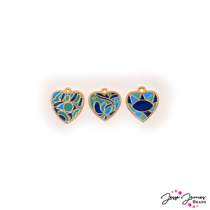 Mosaic Heart Charms in Courageous Heart