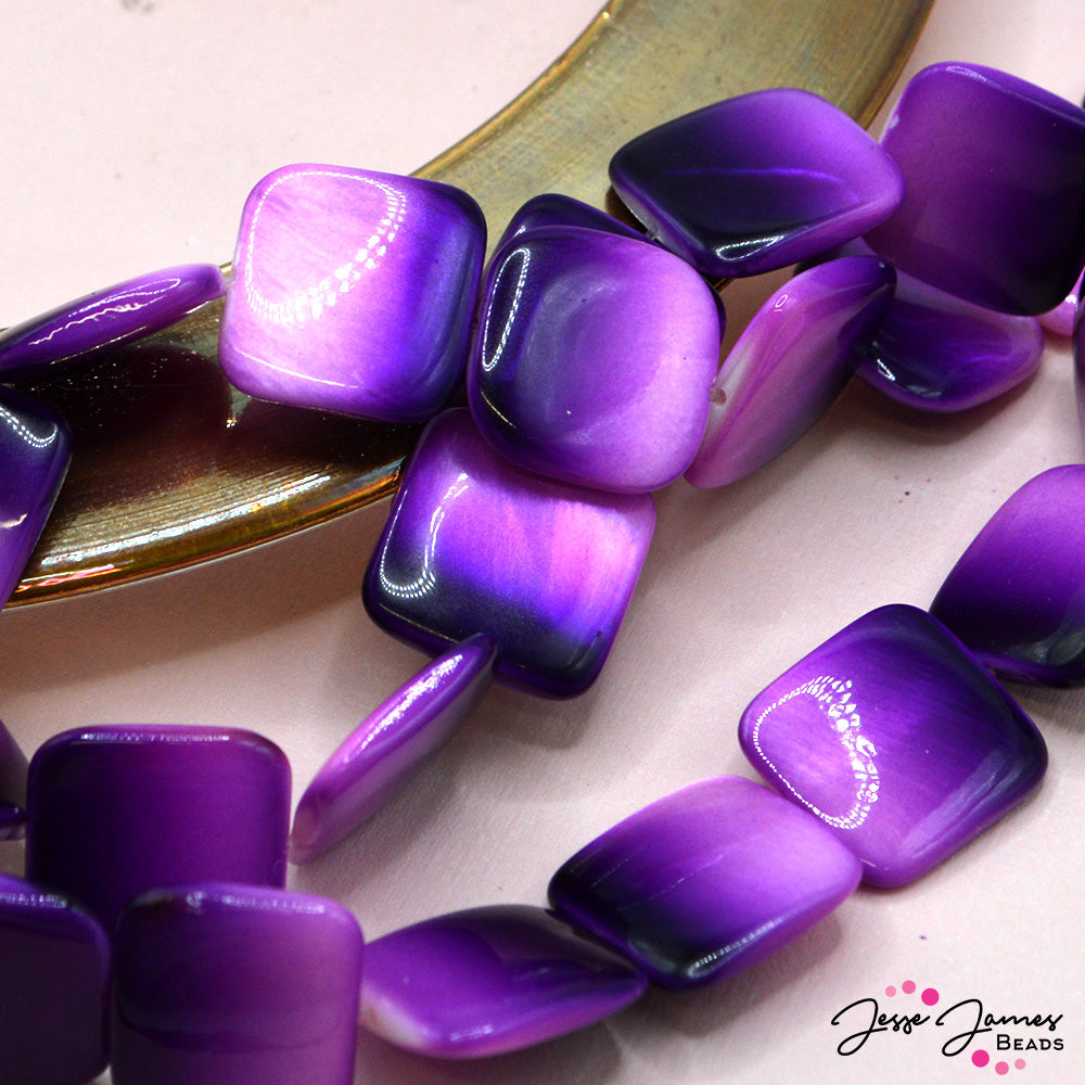 Mother Of Pearl Purple Ombre Beads