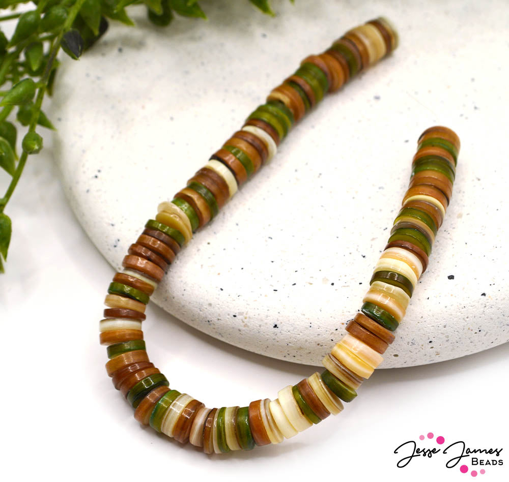 Ombré Bead Set in Earth Mother of Pearl Spacers