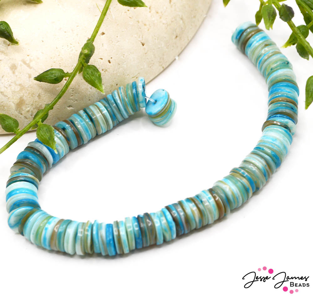 Ombré Bead Set in Oceanic Mother of Pearl Spacers