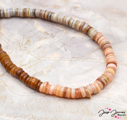 Ombré Bead Set in Peachy Mother of Pearl Spacers