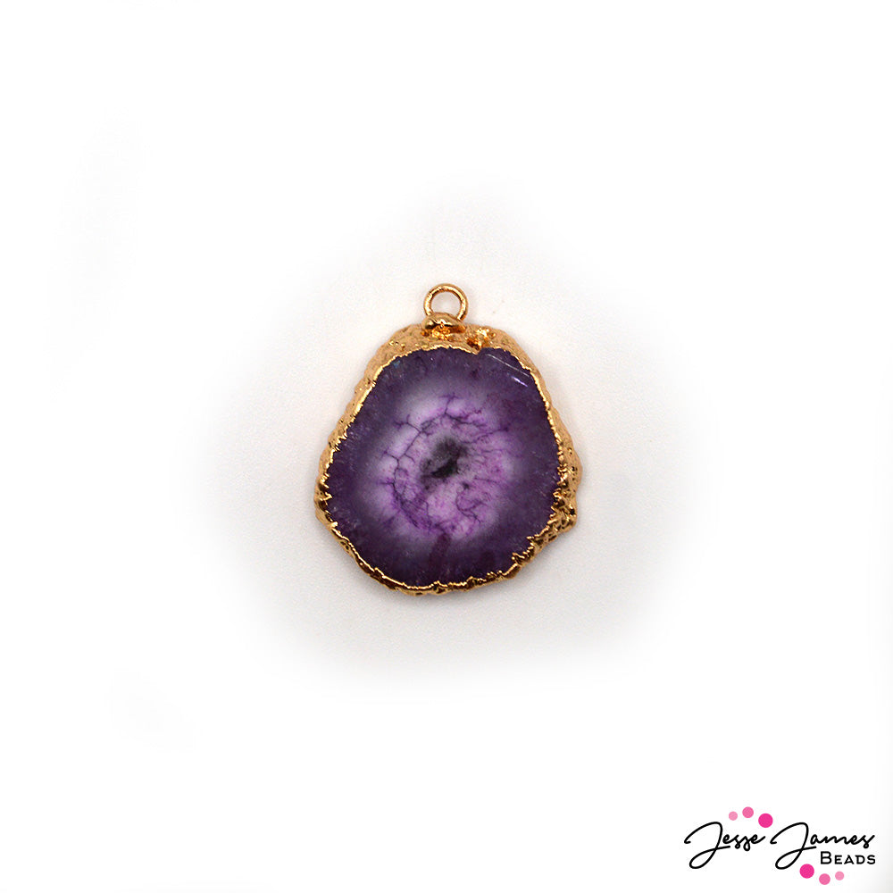 Natural Agate Amethyst Pendant