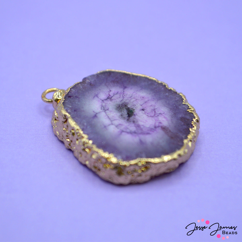 Natural Agate Amethyst Pendant