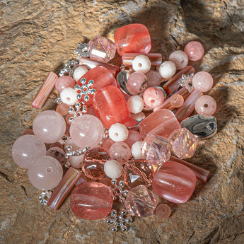 Natural Stone Bead Mix in Cotton Candy Dreams