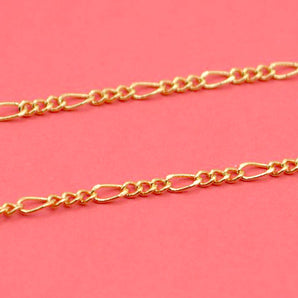 18K Gold Figaro 12-Inch Necklace Chain
