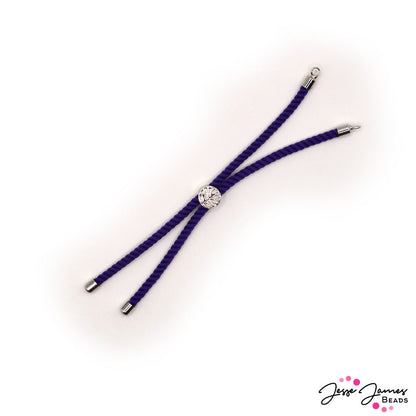 Nylon Rope Adjustable Bracelet Component in Purple