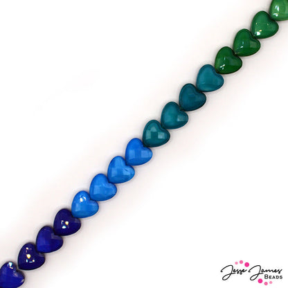 Ombre Glass Bead Strand in Feeling Blue