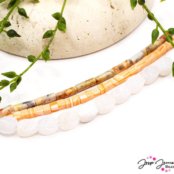Ombré Trio Bead Strands in Orange Cream