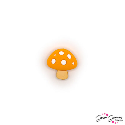 Orange Valley Mushroom Silicone Focal Bead