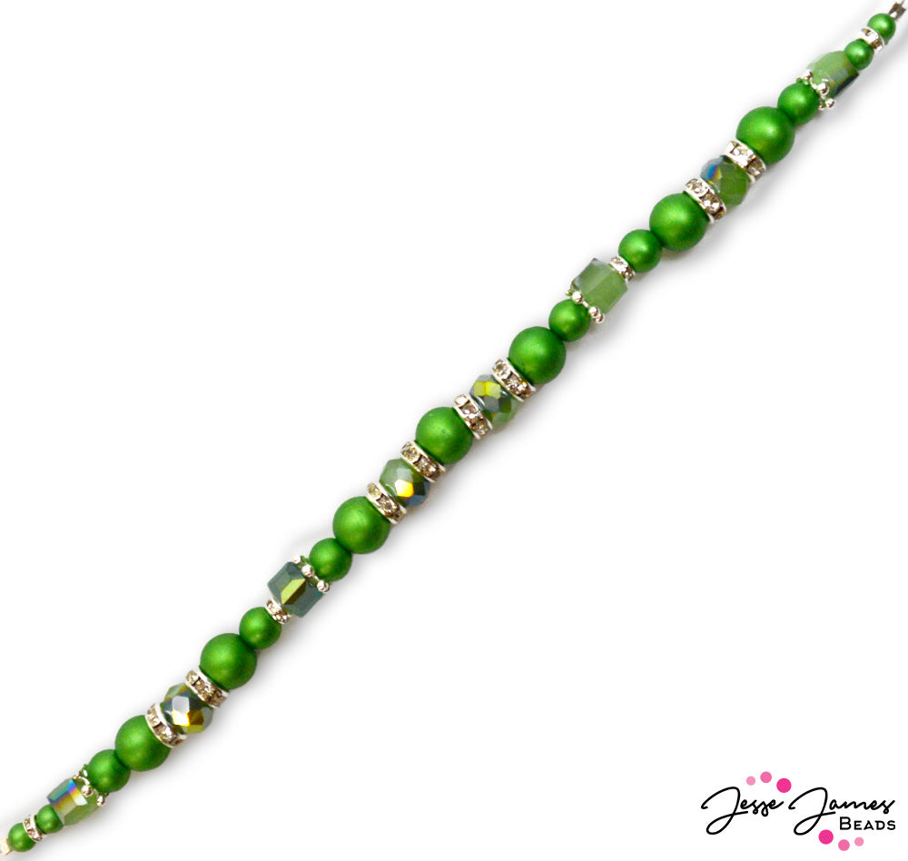 Pantone 2023 Pearl Bead Strand in Classic Green