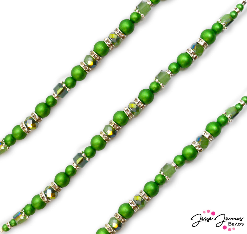 Pantone 2023 Pearl Bead Strand in Classic Green