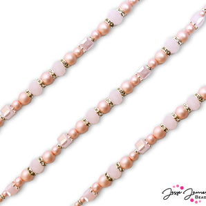 Pantone 2023 Pearl Bead Strand in Crystal Rose
