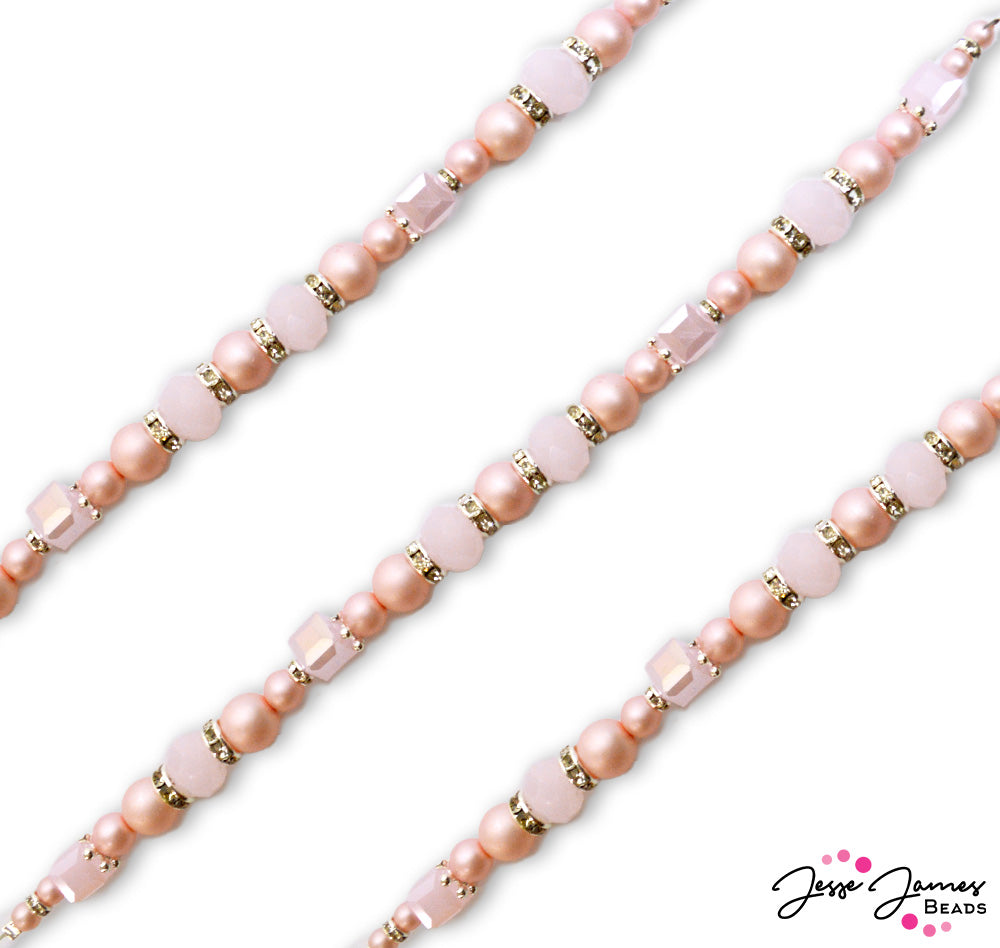 Pantone 2023 Pearl Bead Strand in Crystal Rose