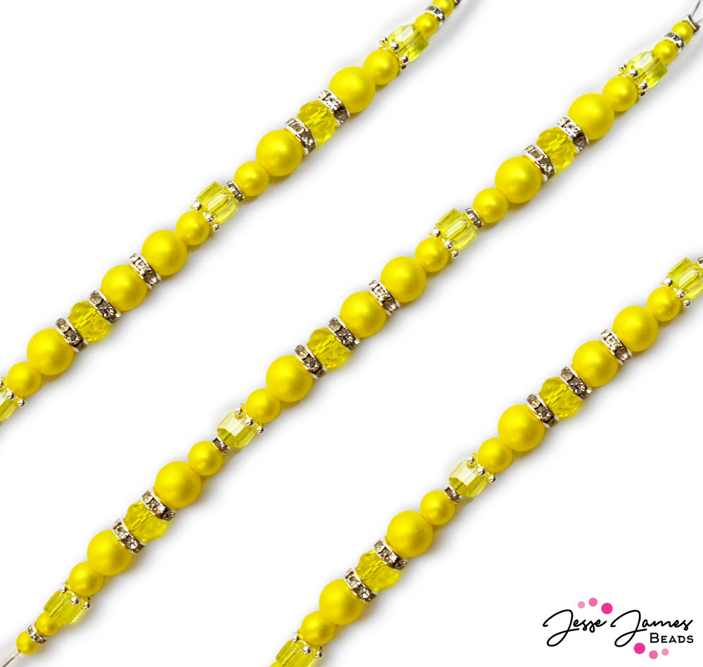 Pantone 2023 Pearl Bead Strand in Empire Yellow