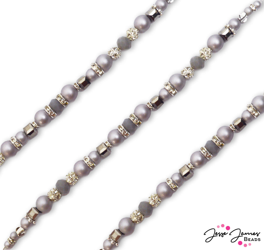 Pantone 2023 Pearl Bead Strand in Grey Lilac