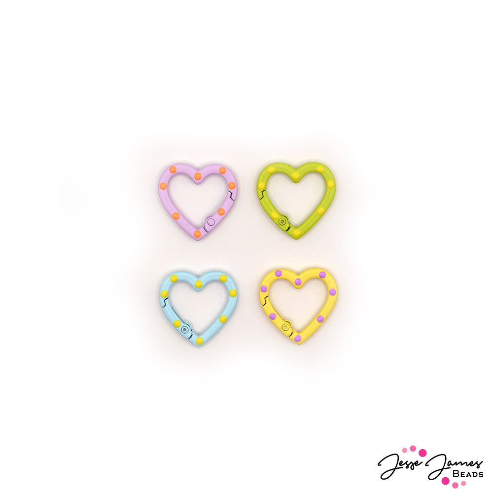 Pastel Love Heart Statement Clasps