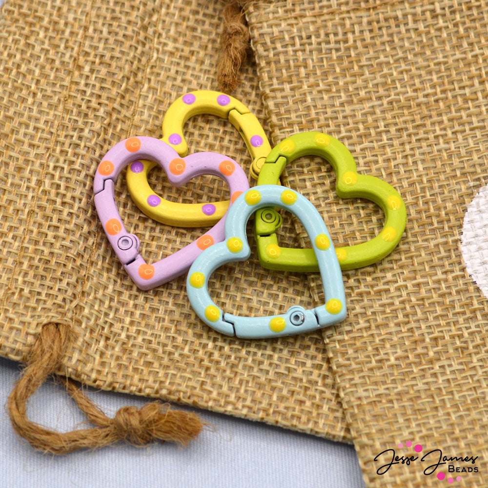 Pastel Love Heart Statement Clasps