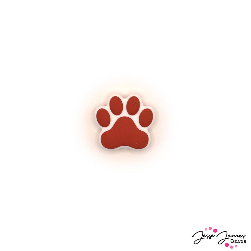 Pawprint Silicone Focal Bead