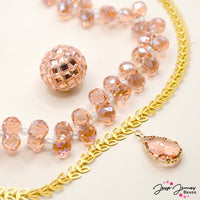 10MMx8MM Peach Fuzz Drop Faceted Briolette Beads