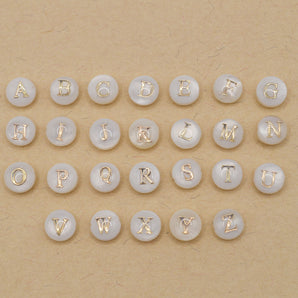 Natural Freshwater Shell Alphabet Pearl Bead Set