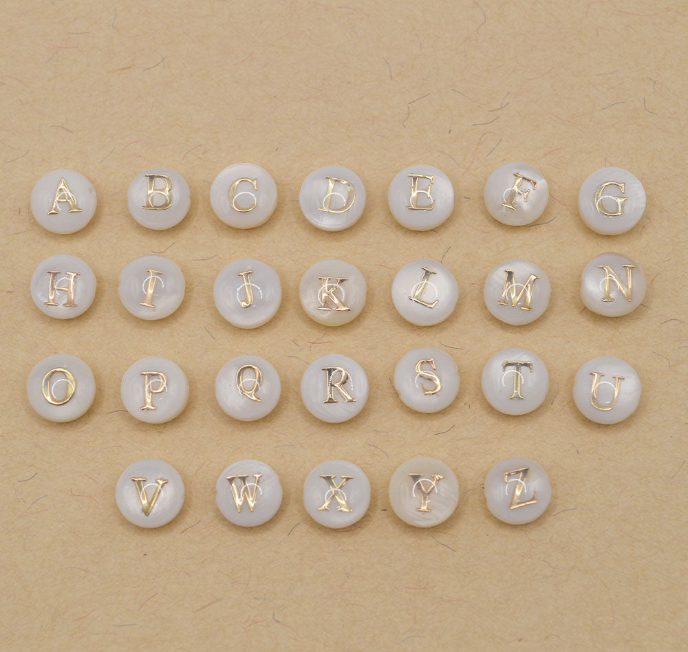 Natural Freshwater Shell Alphabet Pearl Bead Set