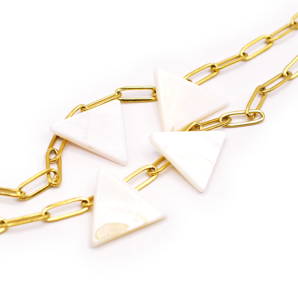 Natural Freshwater Shell Triangle Beads - Jesse James Beads