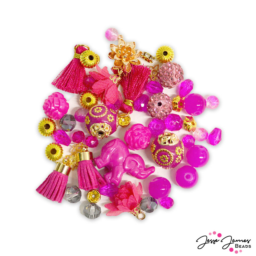 Mini Bead Mix in Pink Dragonfruit By Jesse James Beads