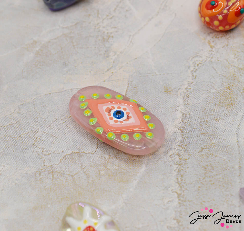 Pink Evil Eye Resin Focal Bead