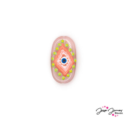 Pink Evil Eye Resin Focal Bead